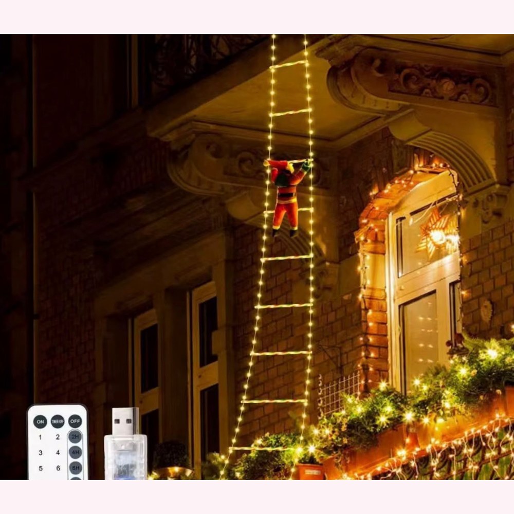 Escada de LED Papai Noel USB 8 Modos