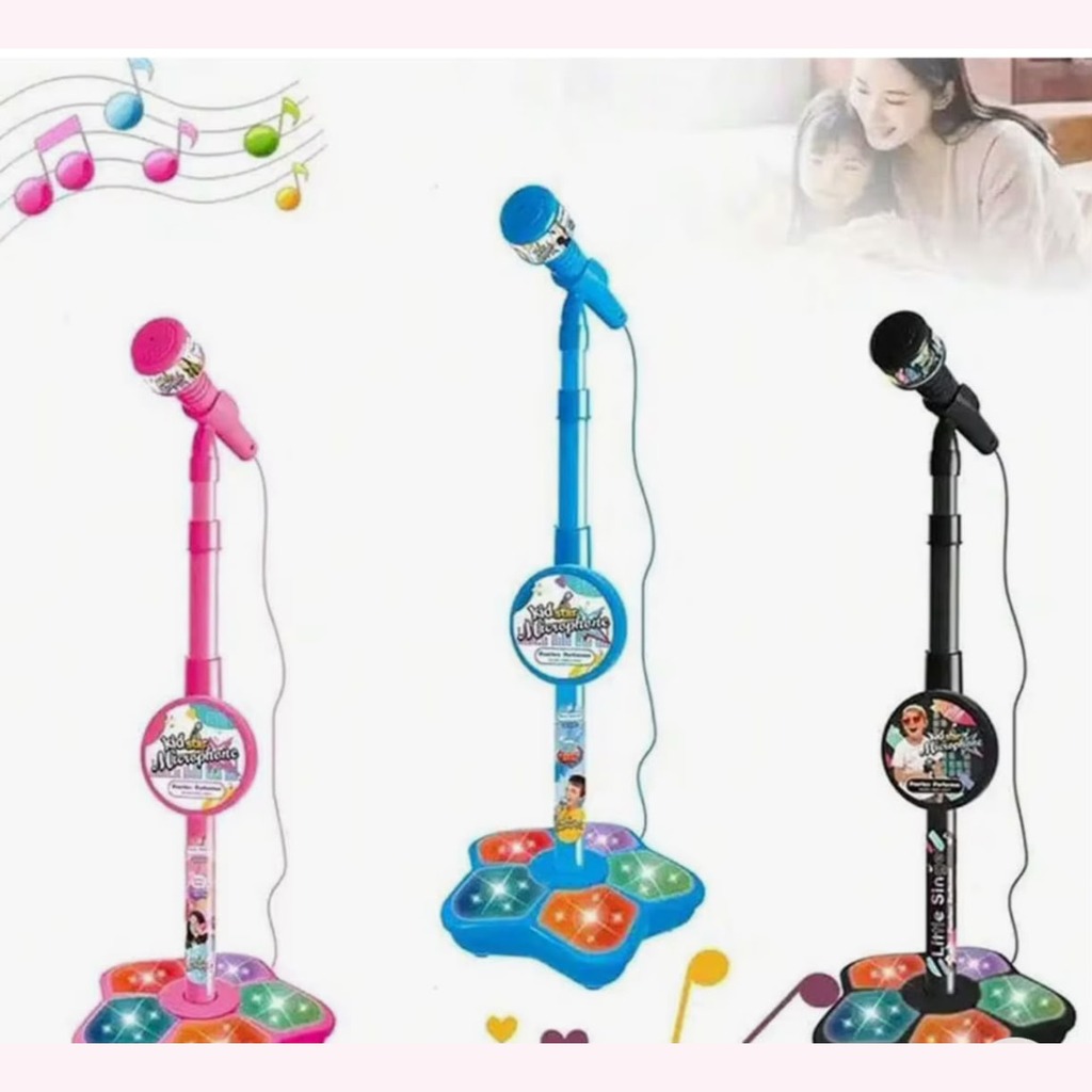 Brinquedo do suporte do microfone das crianças, eletrônico portátil do karaoke das crianças, suporte durável do microfone do karaoke da festa, máquina do karaoke das crianças
